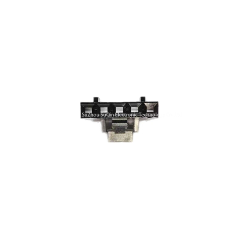 Rear view of the 104257-4 5-pin housing showing the crimp contact insertion side for cable mounting.