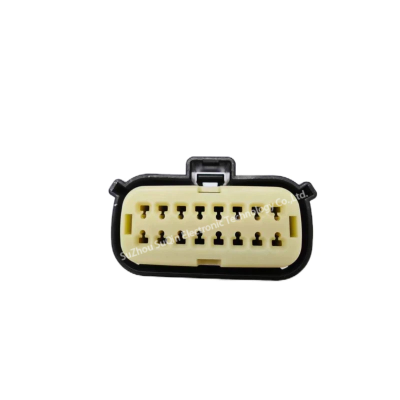 Side profile of Molex 334721601 focusing on the primary locking latch for secure mating.