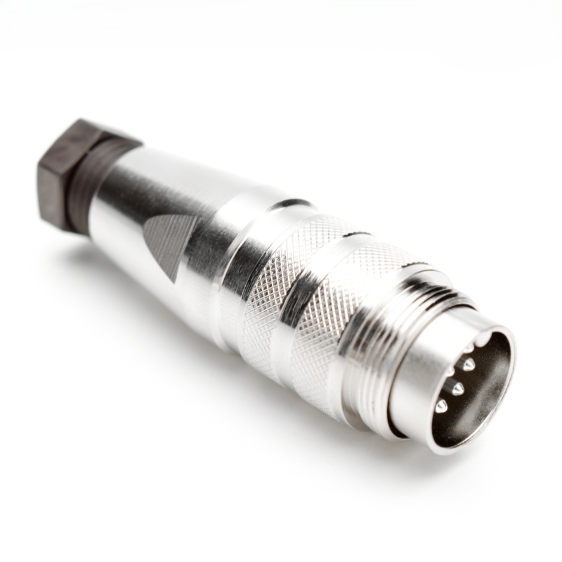 C091 31H008 100 2 Circular DIN Connectors M16 Male cable connector with internal strain relief and metal locking ring Amphenol