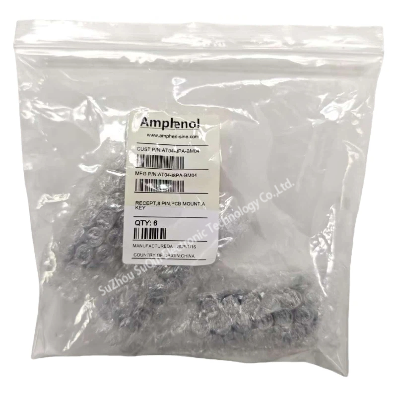 Bulk tray packaging for Amphenol AT04-08PA-BM04 receptacles ensuring protection during shipping.