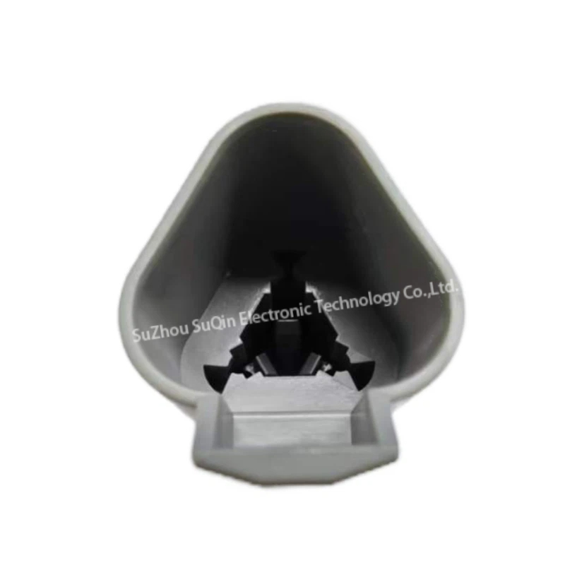 Original Amphenol factory sealed bulk packaging bag for AT04-3P-RD01 receptacles showing the technical part specification label.
