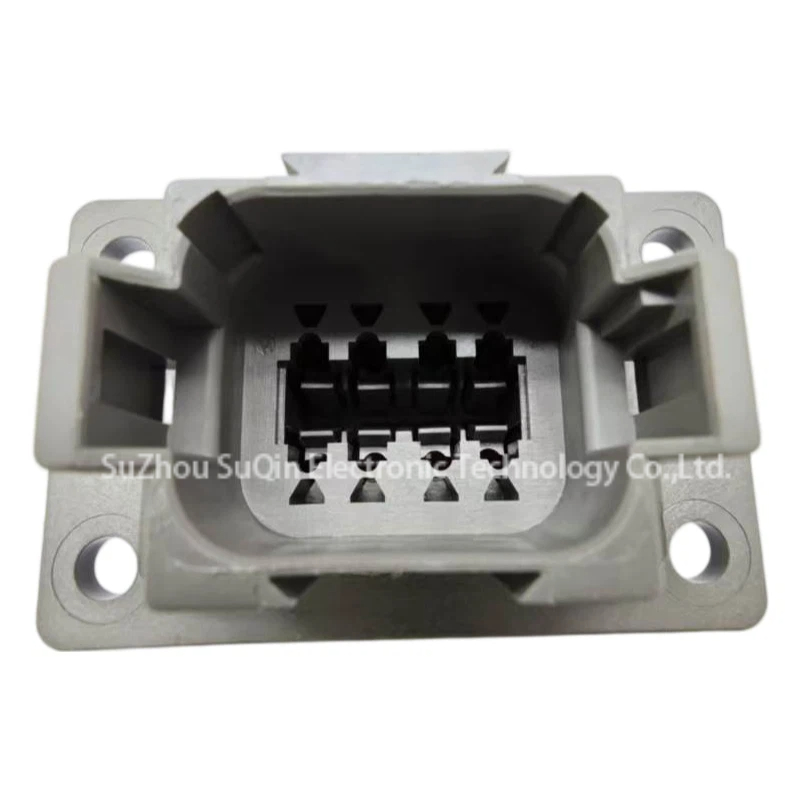 Rear perspective of DT04-08PA focusing on the 8-port wire seal for IP68/IP6K9K protection.