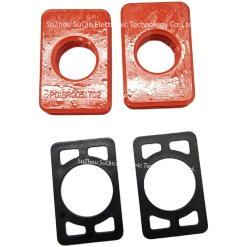 Close-up of the harness positioning plate and plastic waterproof plugs for HVSLF18062A150 assembly