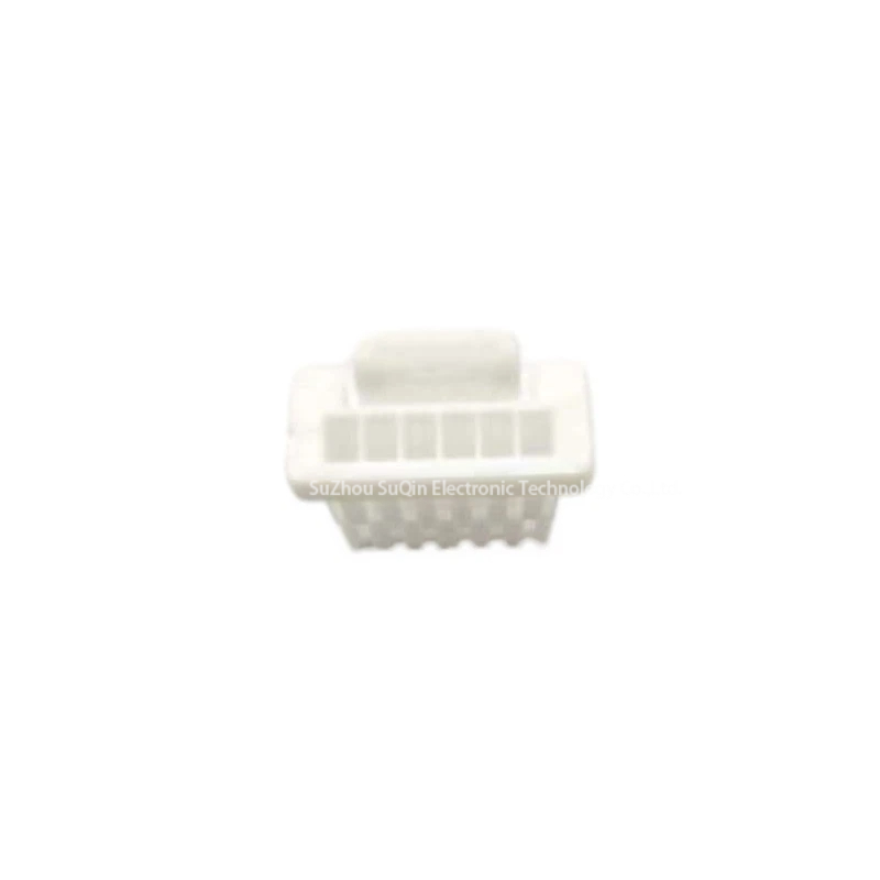 Front mating face profile of a single white JST NSHR-06V-S 1.00mm pitch rectangular connector receptacle.