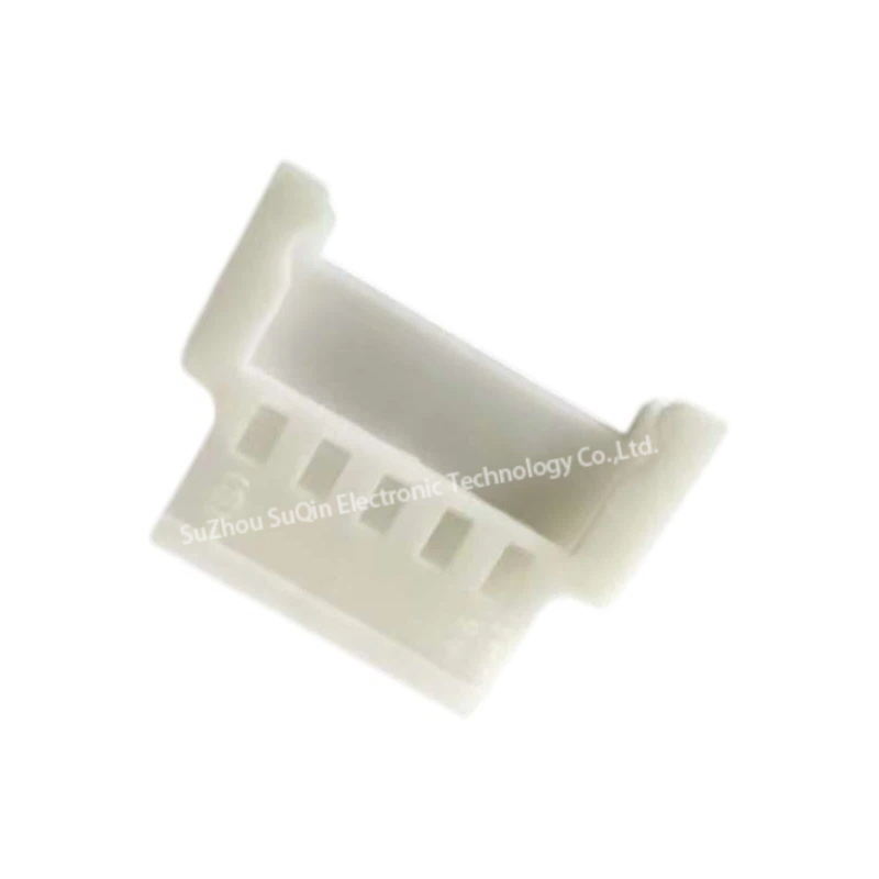 Perspective view of JWT C2001H00-5P-66 5-position white connector housing showing internal terminal cavity walls and latching features.