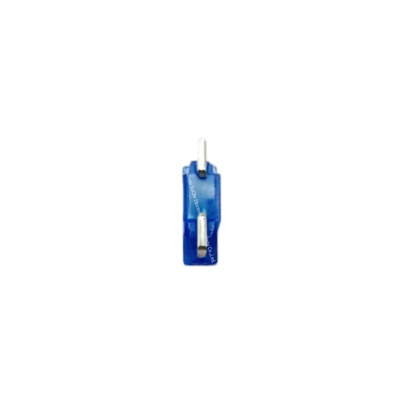 Detailed top view of 0891015.NXS showing the fast-acting fuse element through blue plastic.