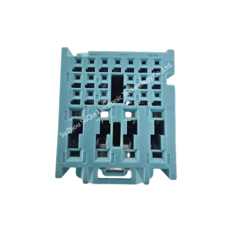 Direct view of the internal mating interface of the 1600290013 receptacle showing the rectangular array pin configuration layout.