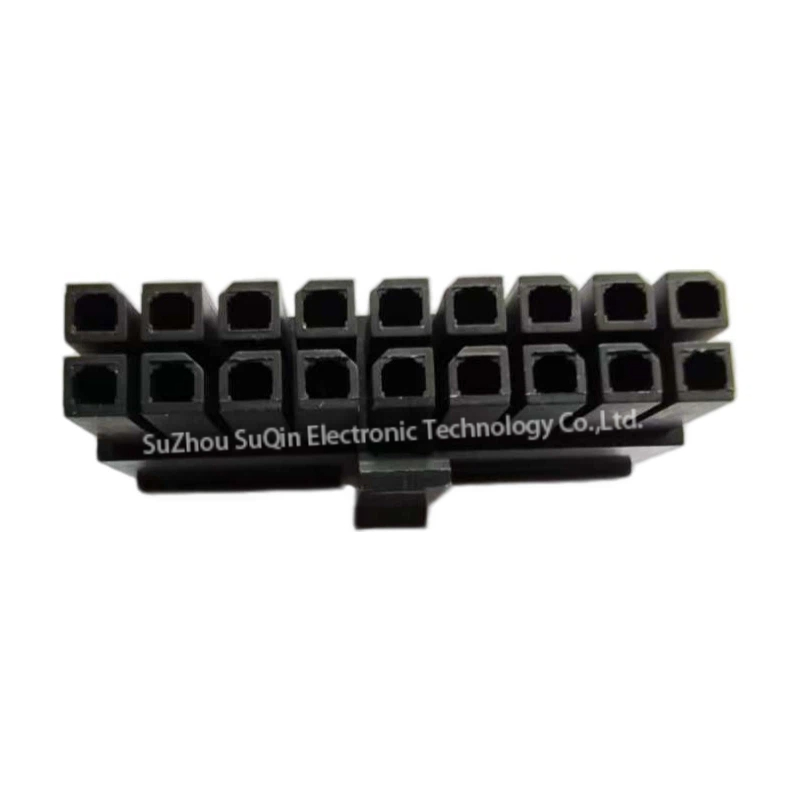 Front interface view of Molex 43025-1800 18 position socket housing showing the dual row grid pattern for crimp terminal matching.