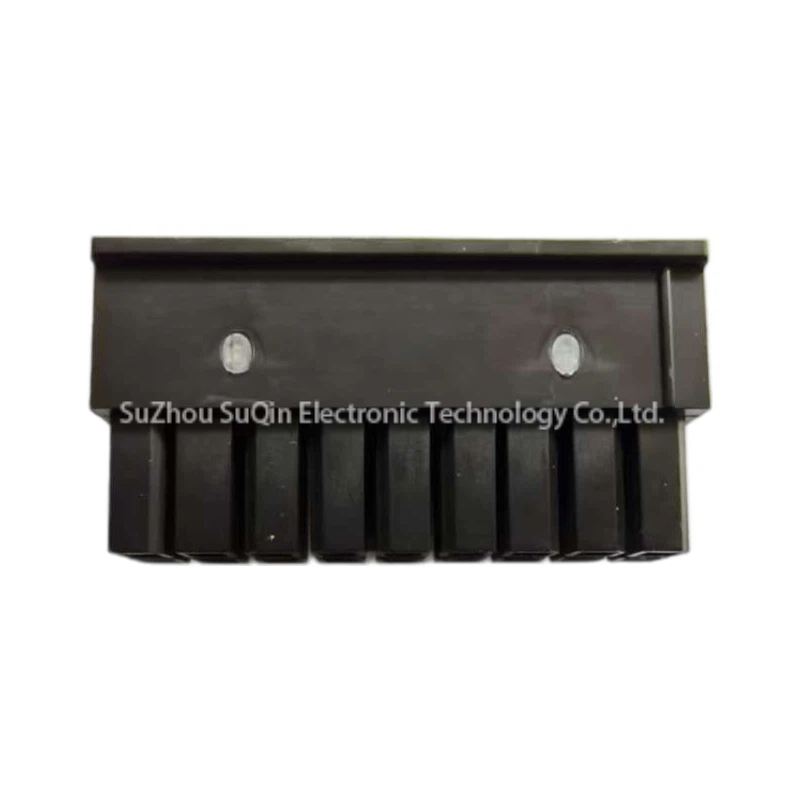 Side profile look of the black Nylon Molex 43025-1800 receptacle structure detailing the polarization keys and structural housing mold.
