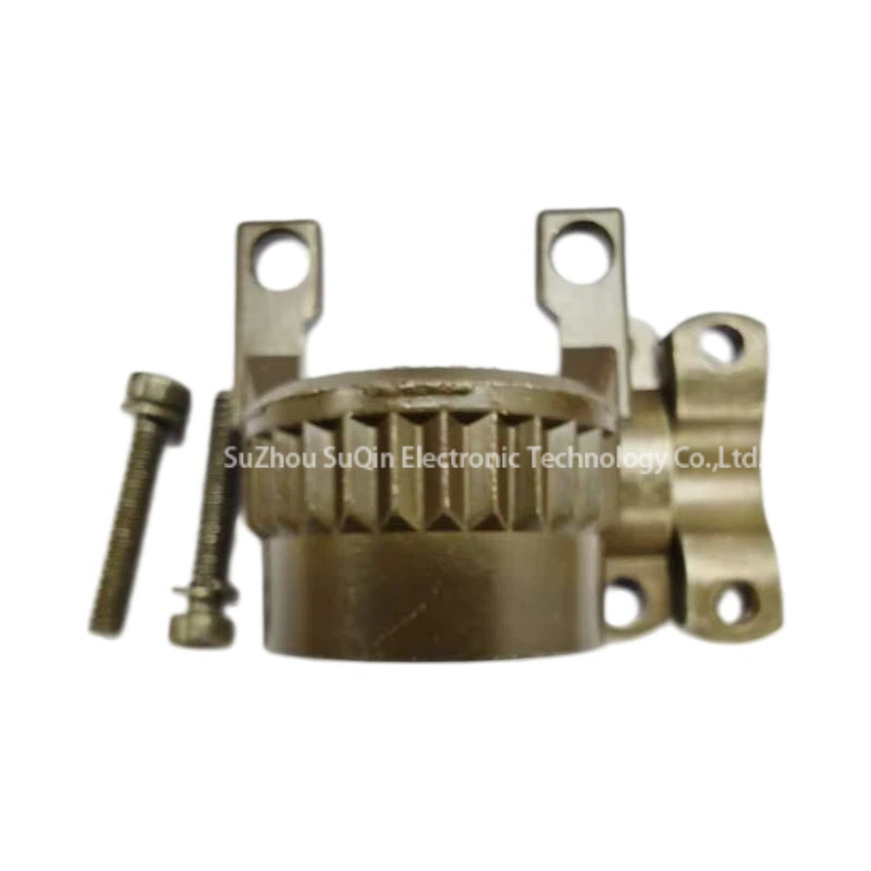 Rear internal perspective view of the PT06E circular connector plug showcasing the high-density gold-plated precision solder cup terminations.