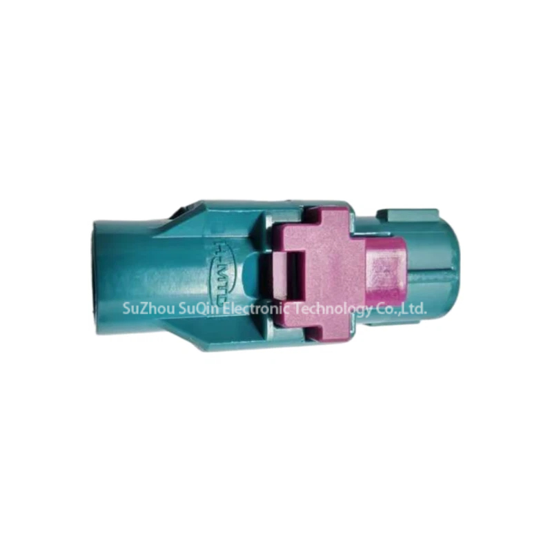 Rear horizontal look at the Rosenberger E6Z020-000-Z connector housing showcasing the official H-MTD series text engraving.
