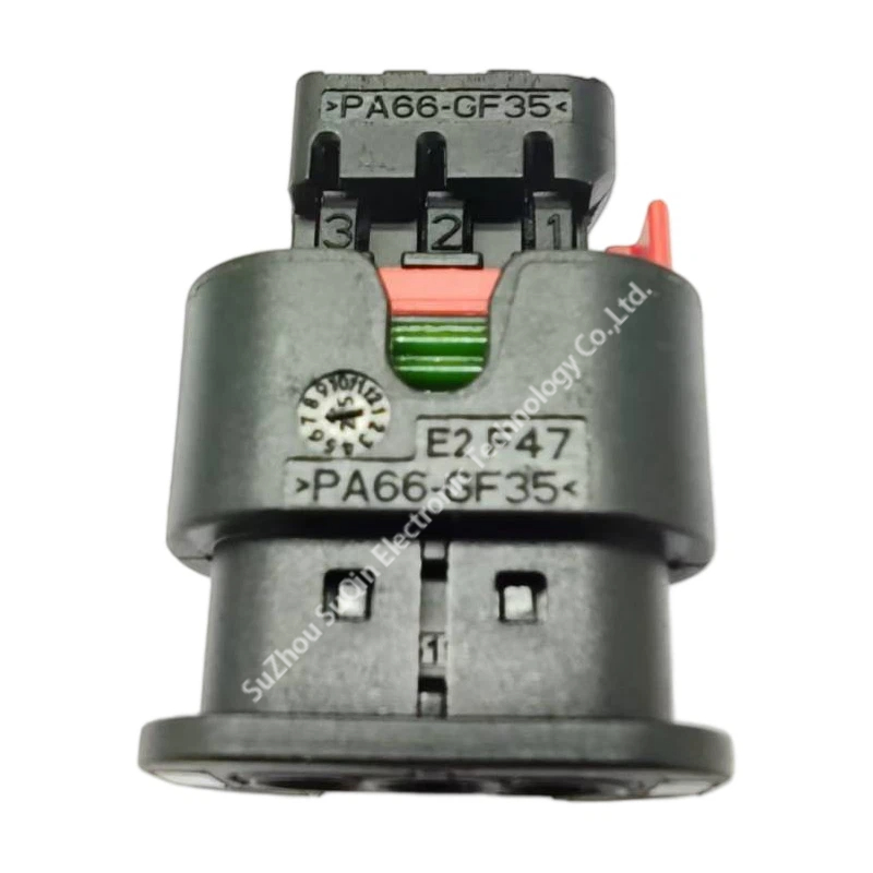 Rear view of 1488991-1 highlighting the integrated wire seals and cable entry points.
