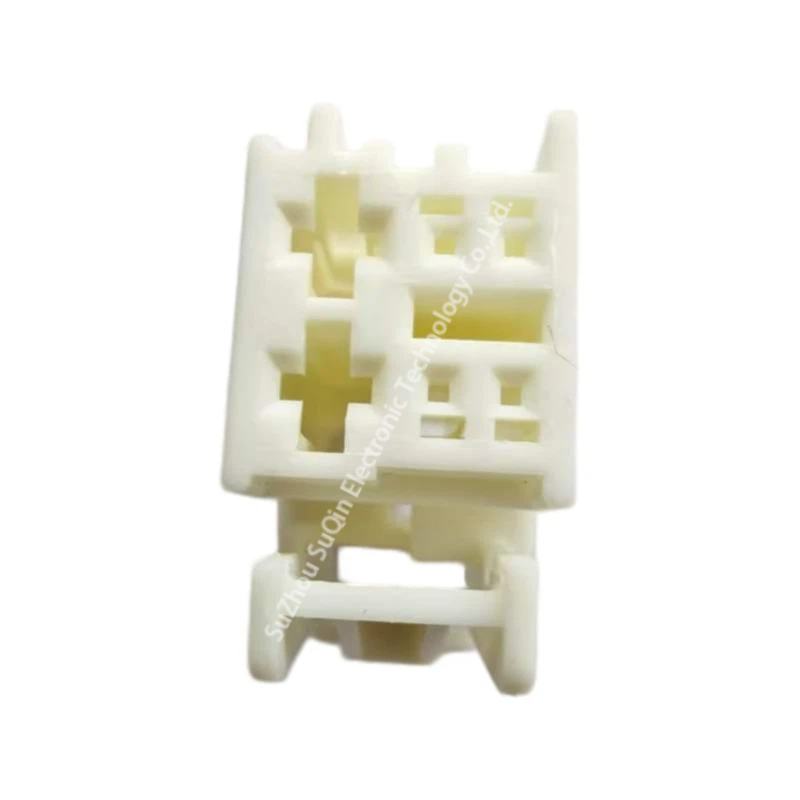 Front mating interface view of TE 2-2141047-5 mixed MQS plug shell showing asymmetric terminal grids for Code B mechanical keying.