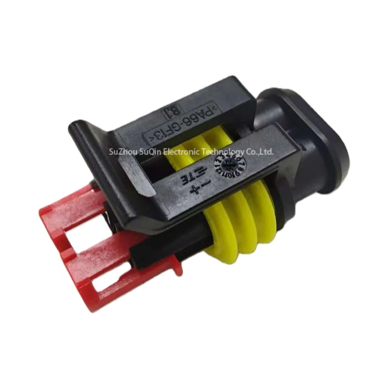 TE 282080-1 AMP Superseal 1.5mm 2-Wege-Stecker | Versiegelt, IP67, Schwarz