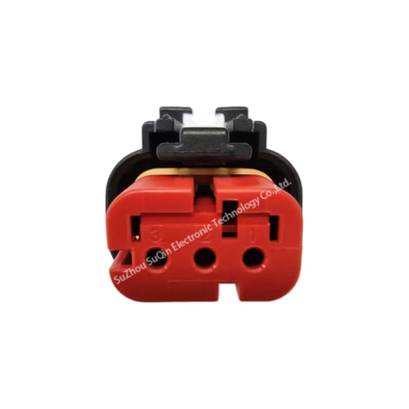 Front mating face of 776429-1 plug showing the numbered 3-position cavity for female socket contacts.