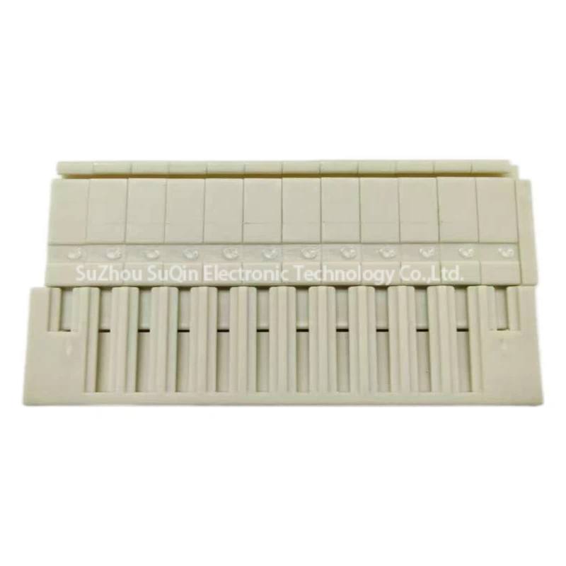 Side profile of the WAGO 734-312 180-degree wire entry plug for panel mount systems.