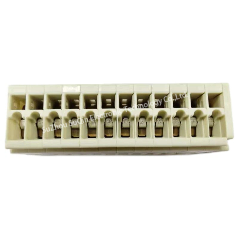 Top view of 734-312 showing the 12-position push-in wire entry ports and 3.5mm pitch layout.