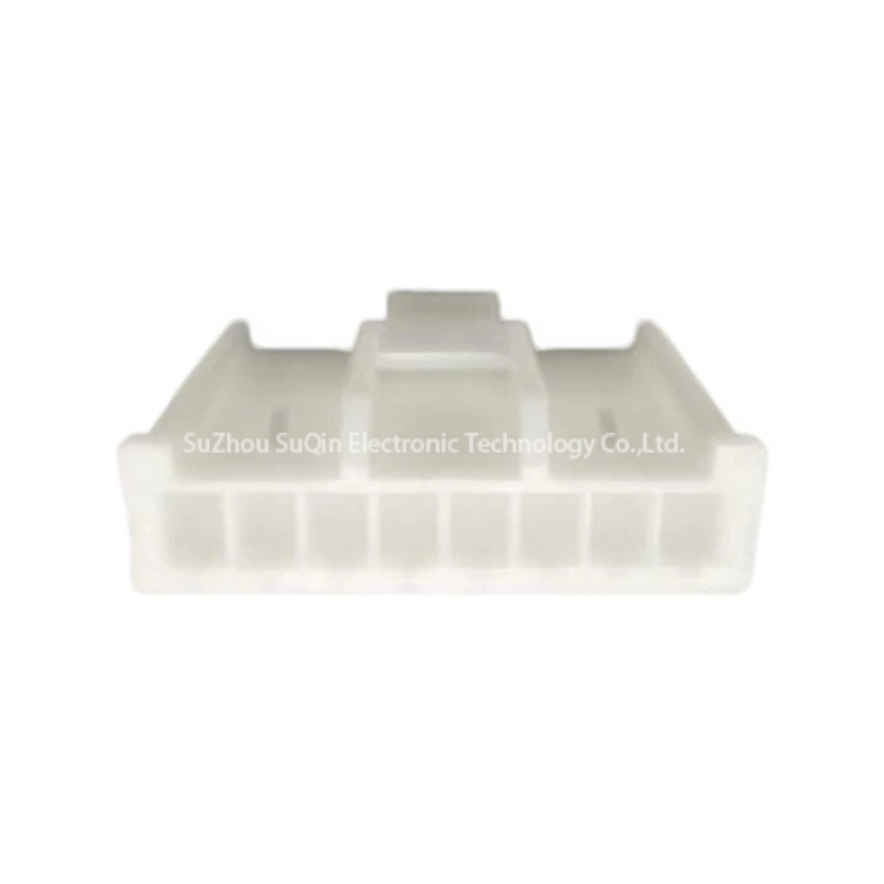 Bottom structure of the XMP-08V plug housing detailing the UL 94V-0 rated nylon molding and support ribs.