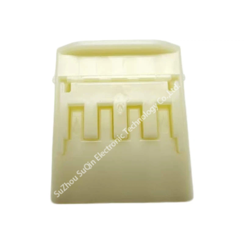 Top-down view focusing on the smooth outer polymer wall structure and rear terminal retention frame of the matching female harness connector.