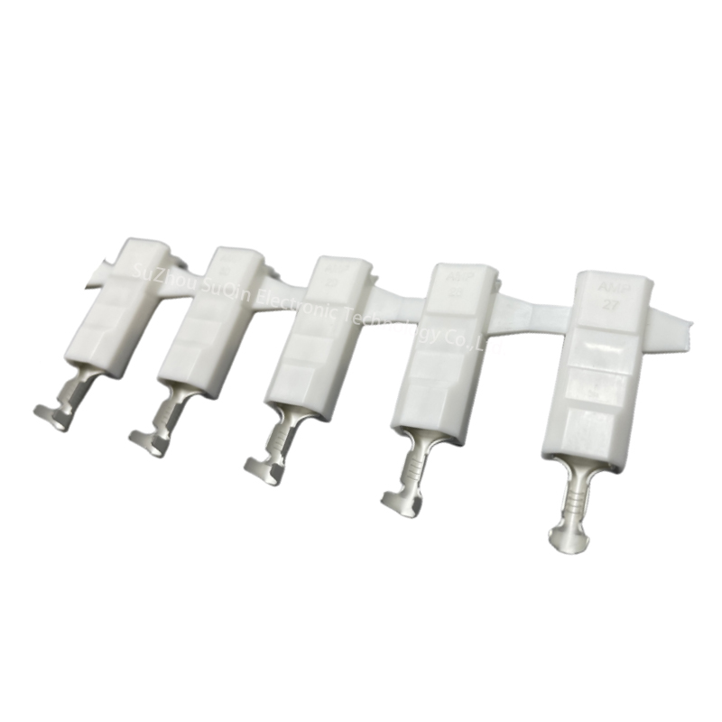 Conector automotriz TE/AMP 521368-2 22 – 18 AWG, paso de 6.35 mm, desconectes rápidos, receptáculo
